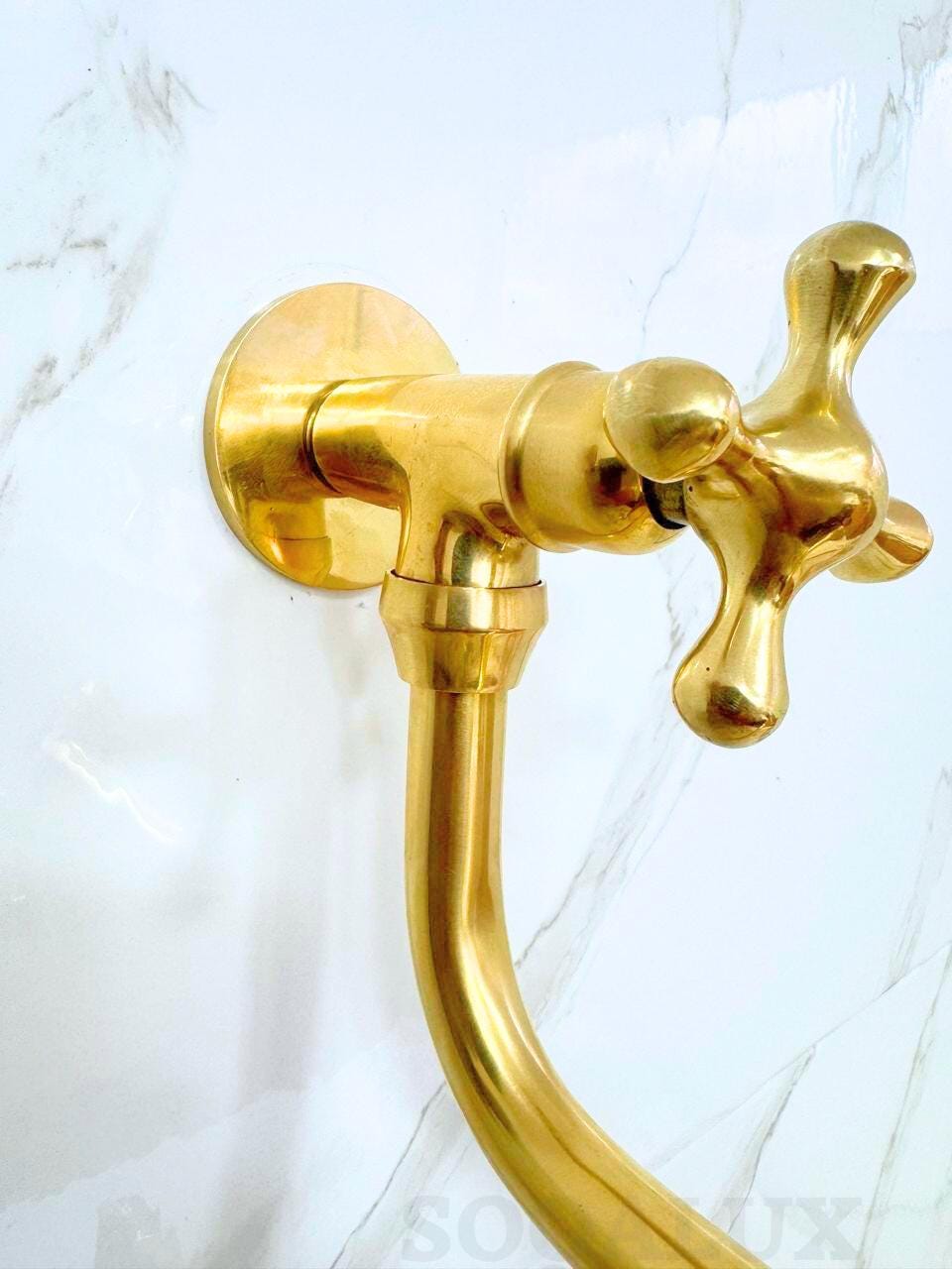 Unlacquered Brass Pot Filler Faucet, Kitchen Sink Faucet.