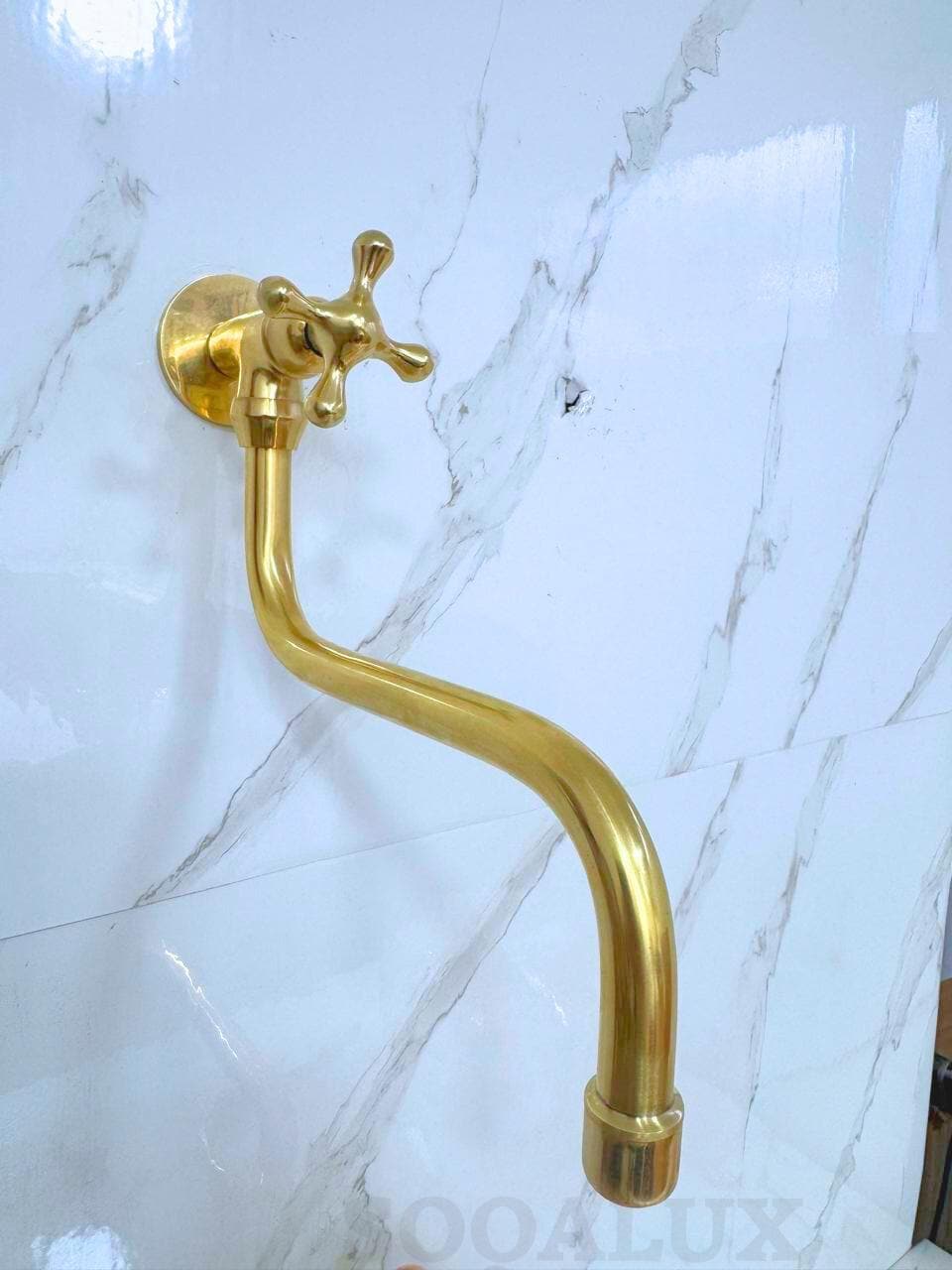 Unlacquered Brass Pot Filler Faucet, Kitchen Sink Faucet.