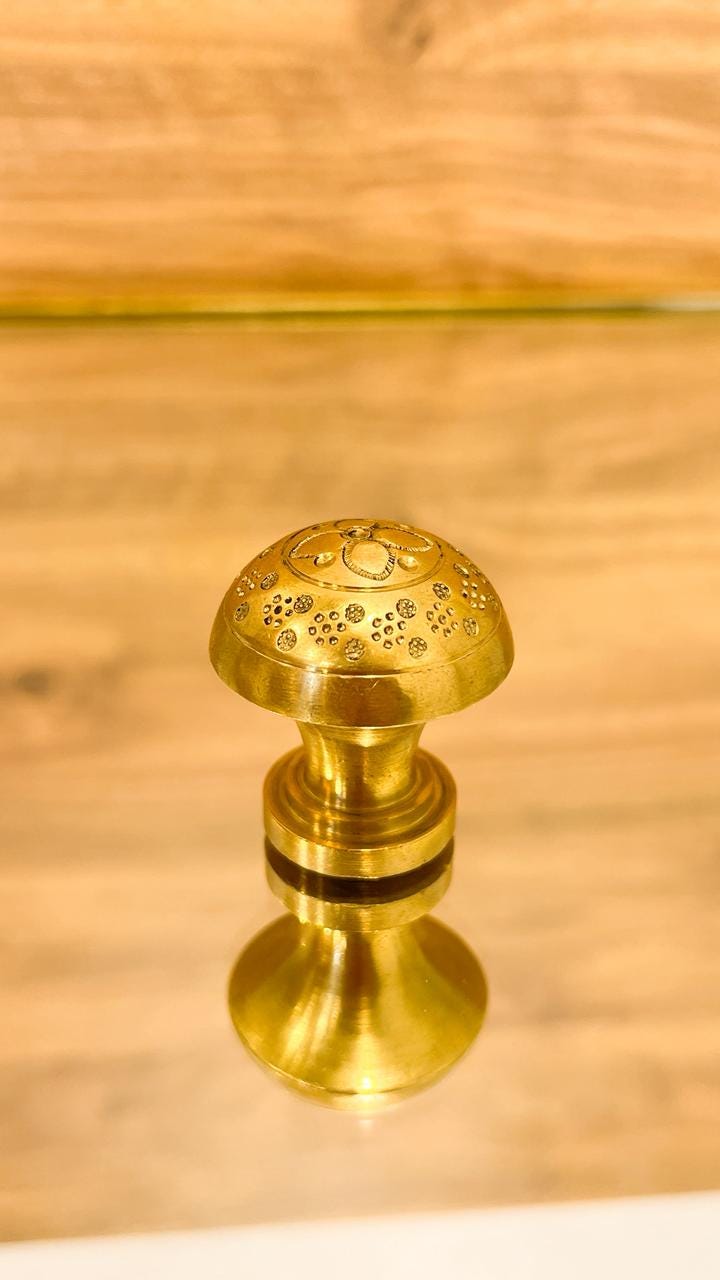 Unlacquered Brass Ball Cabinet Knobs- Engraved Drawer Pulls Handles.