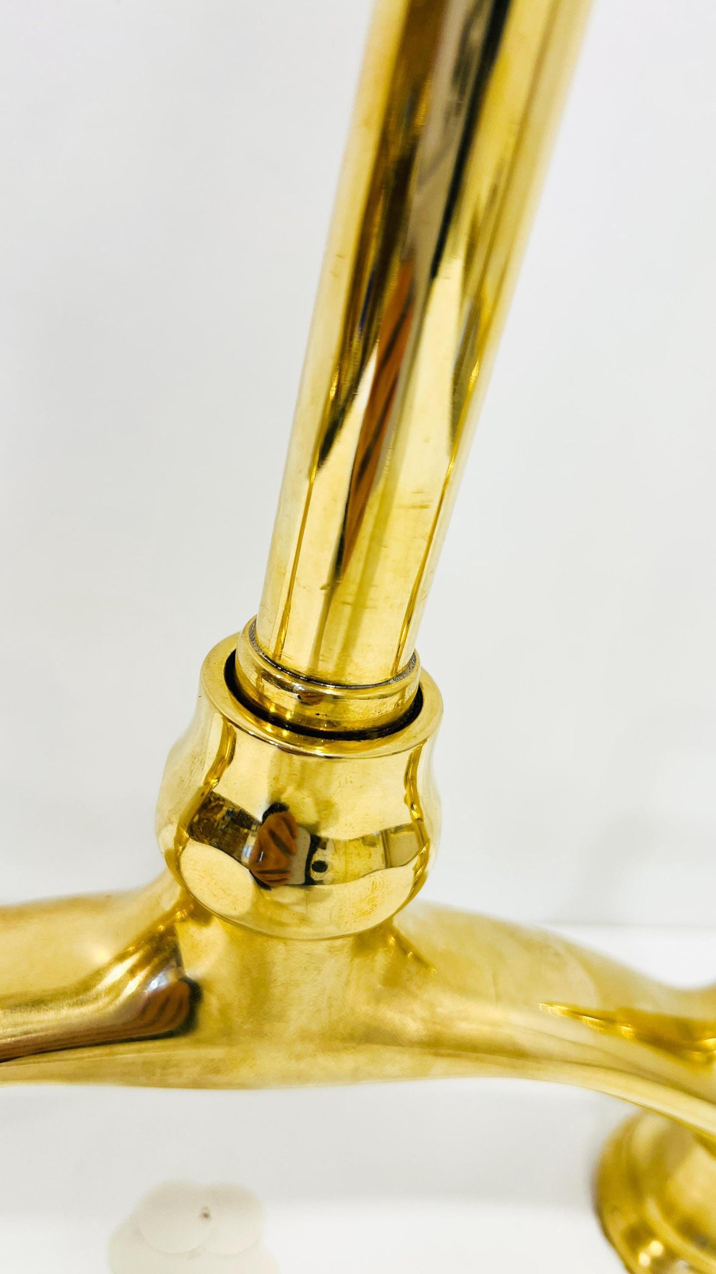 Unlacquered Solid Brass Kitchen Faucet, Antique Deck Mounted Faucet.