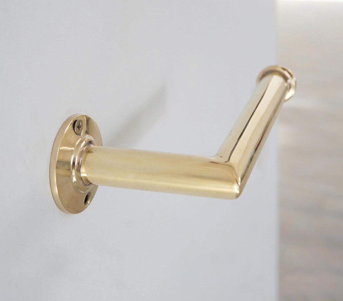 Unlacquered Brass Toilet Paper Holder for bathroom, Vintage hardware, Antique toilet roll.