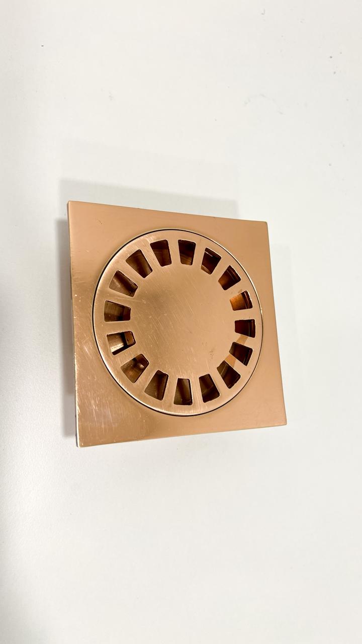 Unlacquered Square Solid Copper Shower Drain, Floor Drain.