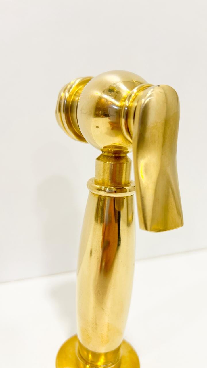 Unlacquered Brass Kitchen Sprayer, Side Sprayer, faucet side sprayer, handheld sprayer.