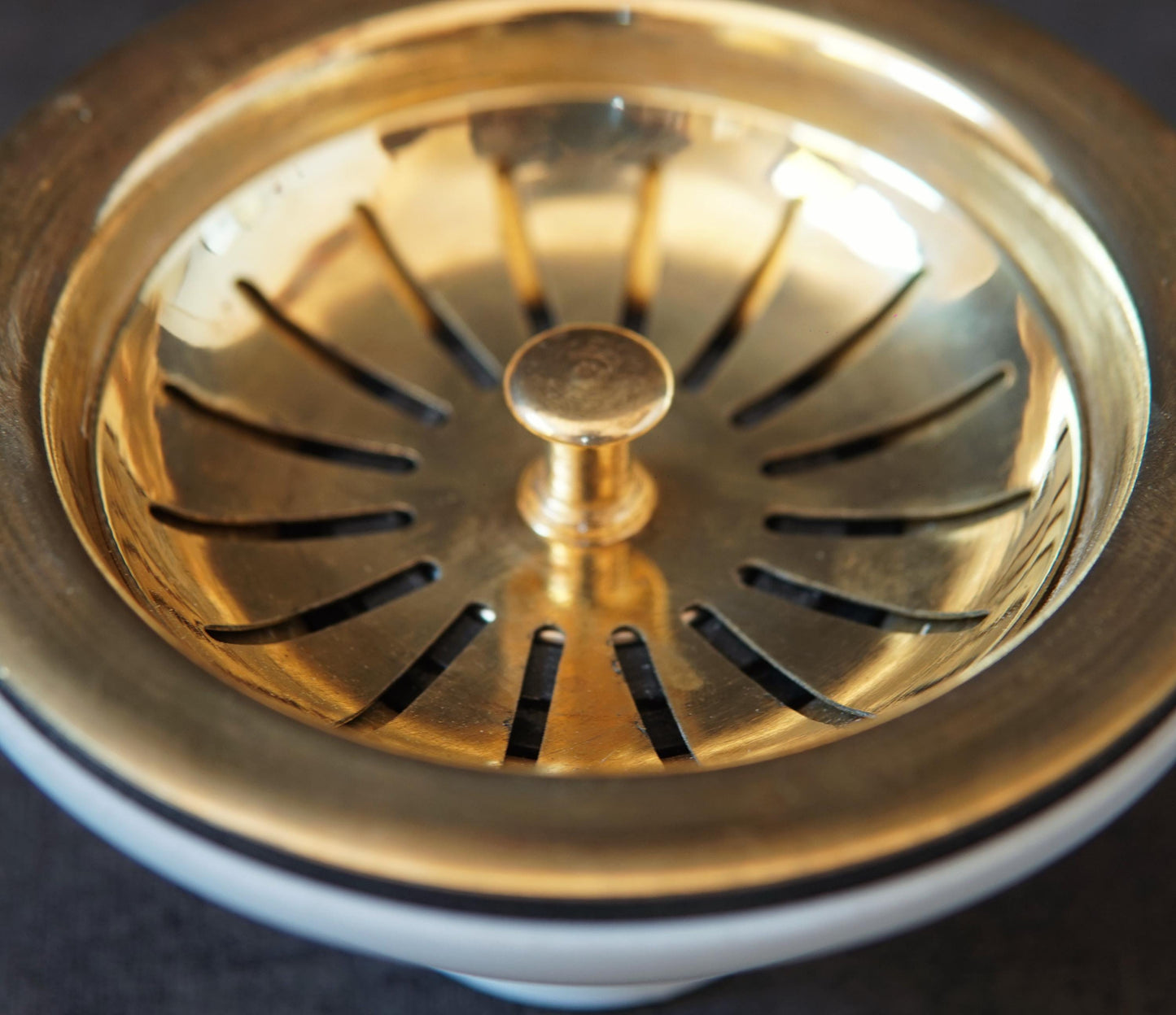 Unlacquered Brass Sink Drain – Solid Brass Strainer for Kitchen Sinks.