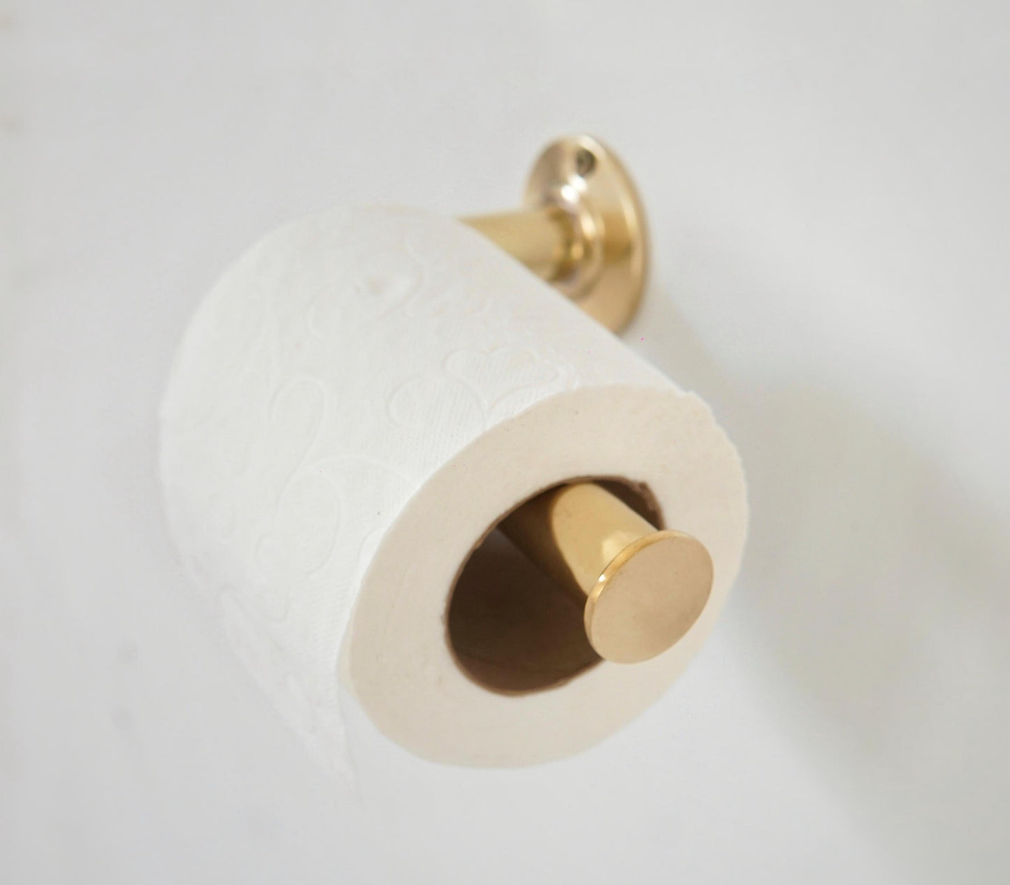 Unlacquered Brass Toilet Paper Holder for bathroom, Vintage hardware, Antique toilet roll.