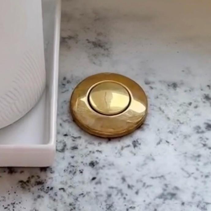 Unlacquered Brass Air Switch Kit for Garbage Disposal, Sink-Top On/Off Button, Single Outlet