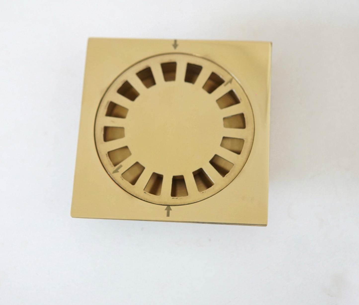 Unlacquered Brass Square Shower Floor Drain, Vintage Drain Cover.