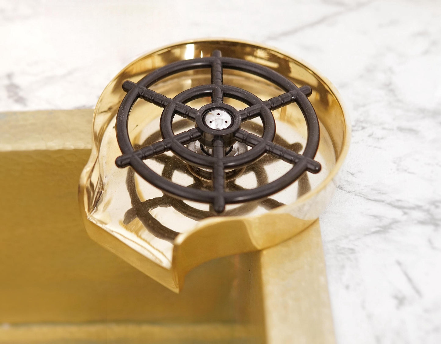 Unlacquered Brass Glass Rinser For Kitchen, Kitchen Sink Accessories.