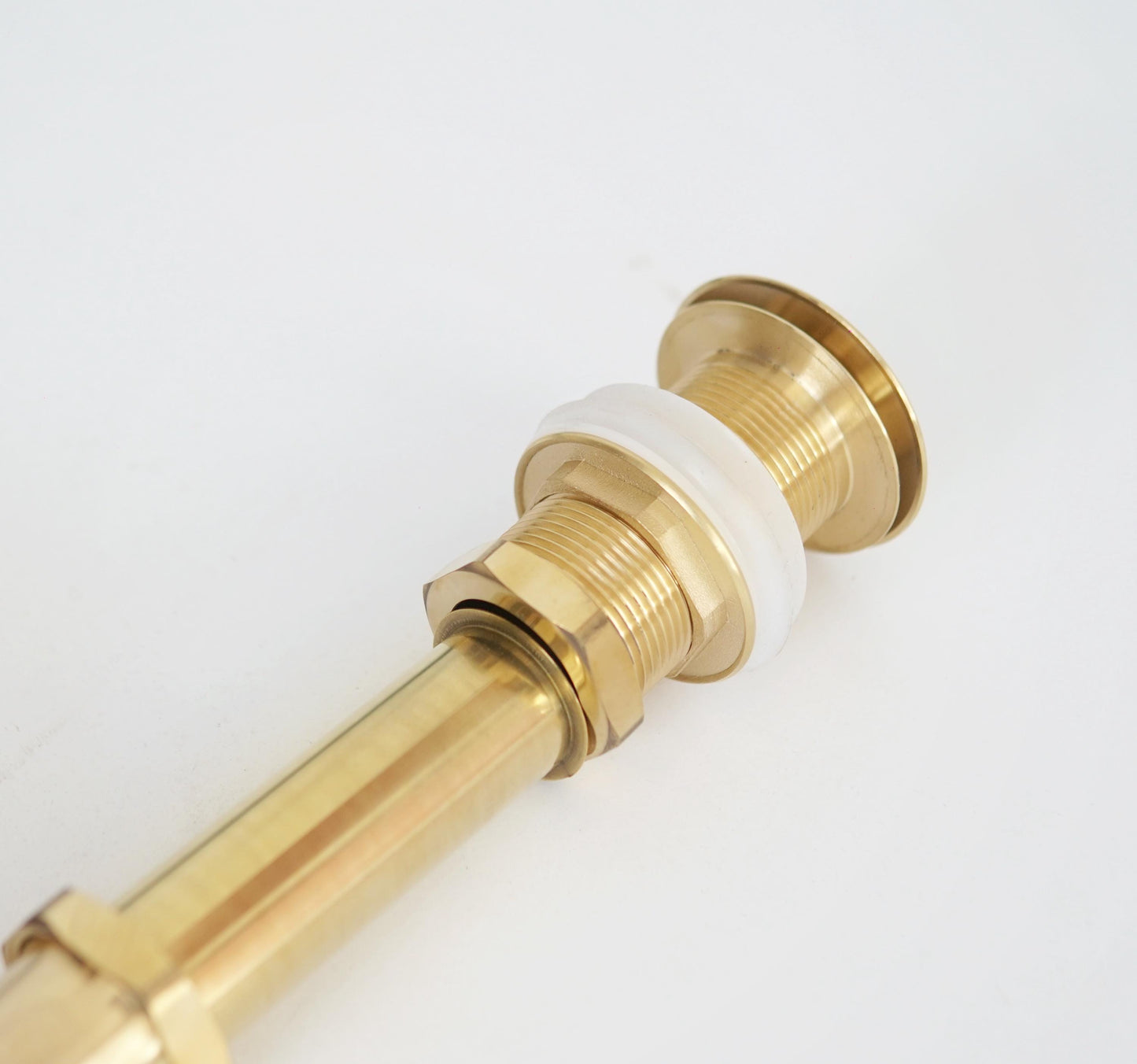 Unlacquered Brass P-Trap & Drain Set, Brass Pop Up Drain Bathroom Sink Drain Stopper.