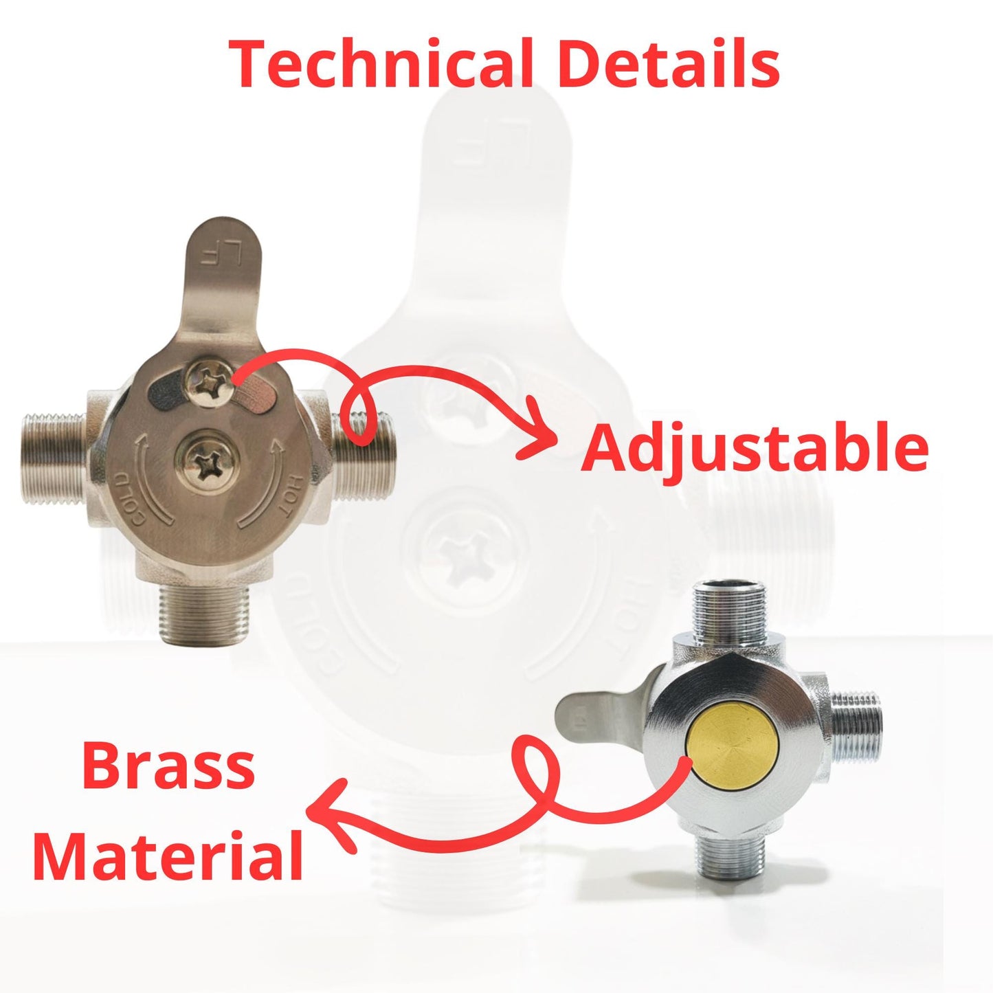 Manual Thermostatic Valve 1/2” – Hot and Cold Water Mixer for Shower, Sink & Tub.