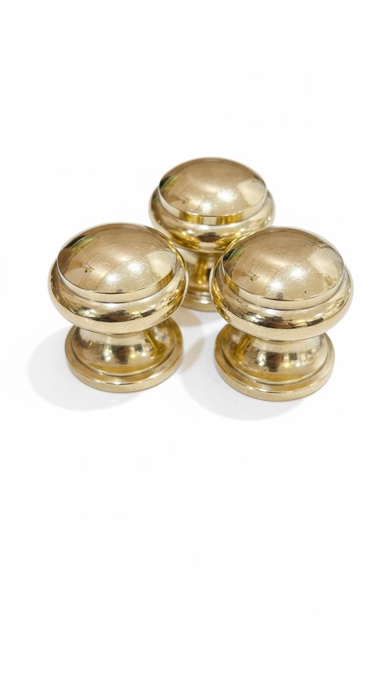 Unlacquered Solid Brass Ball Cabinet Knobs, Cabinet & Drawer Pull.