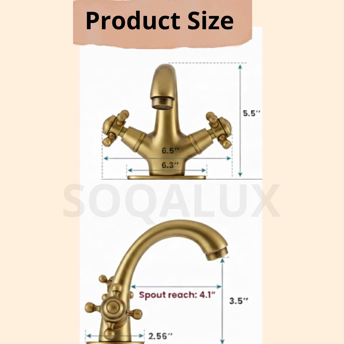 Unlacquered Brass Single-Hole Bathroom Faucet,Single hole design.