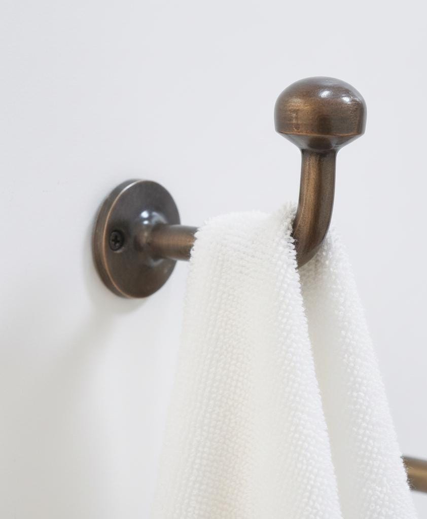 Unlacquered Solid Brass Wall Hooks, Brass Towel Hook.