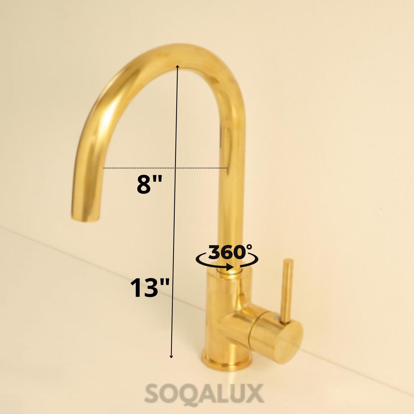 Unlacquered Solid Brass Faucet, Single Hole Faucet.