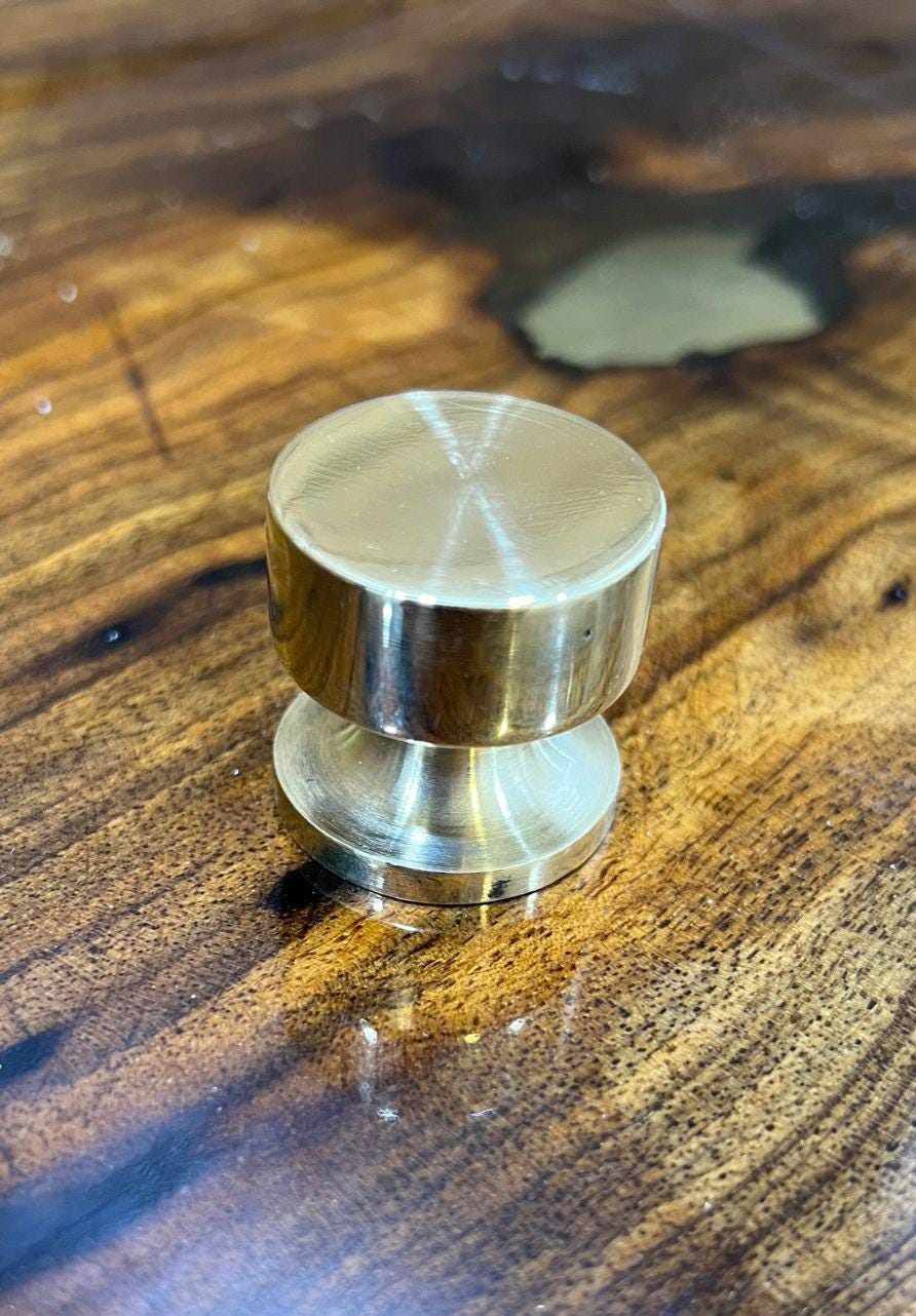 Unlacquered Solid Brass Round Knobs: Kitchen Cabinet Knobs.