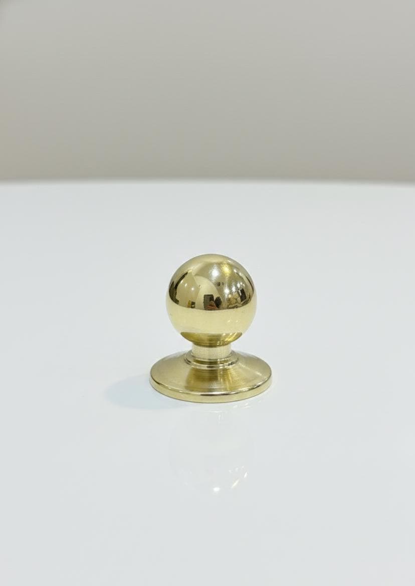 Unlacquered Brass Ball Cabinet Knobs, Drawer Brass Knobs