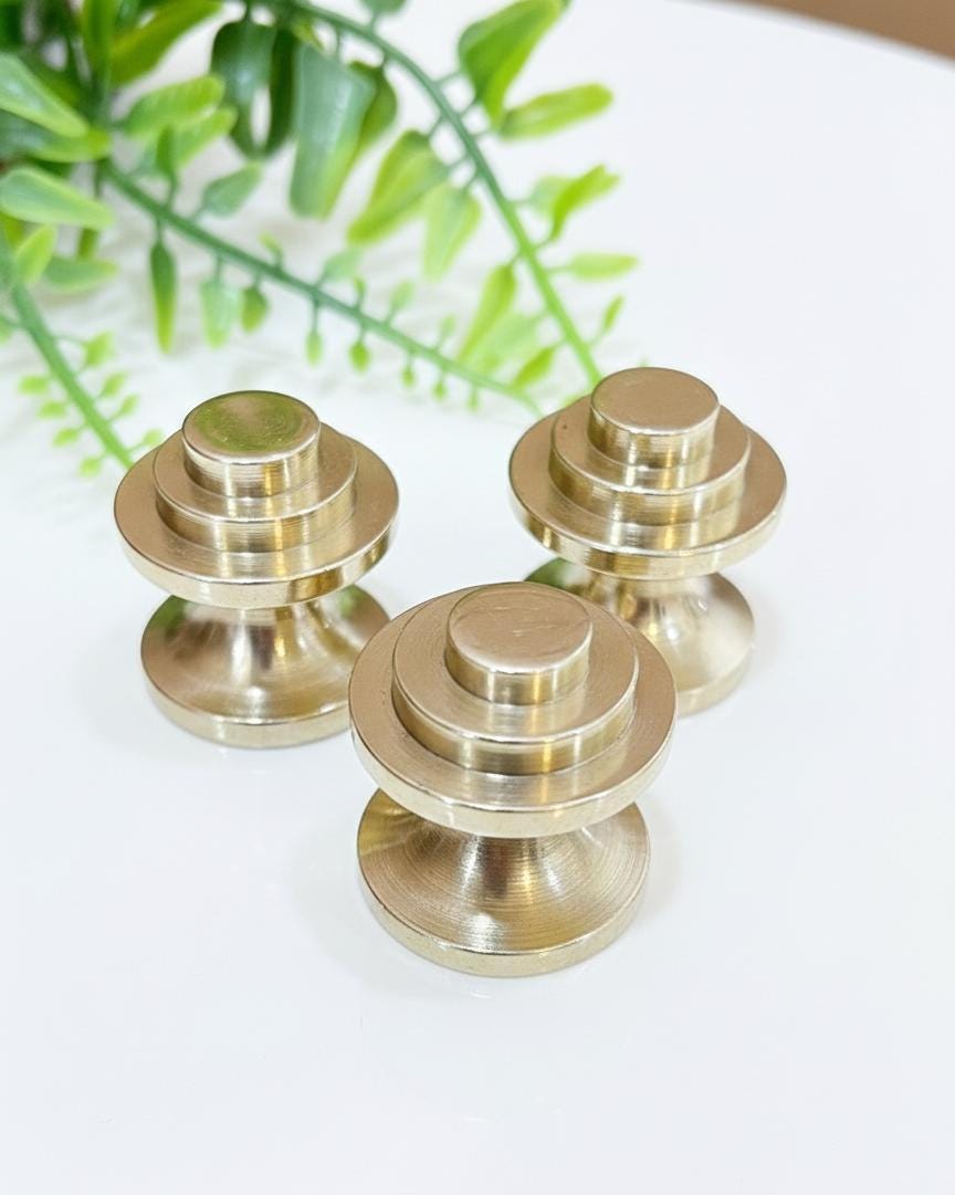 Unlacquered Brass Cabinet Knob, Round Ball Knob.