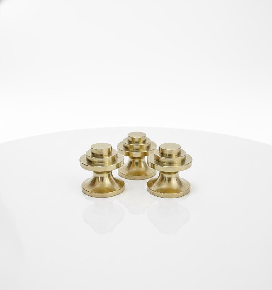 Unlacquered Brass Cabinet Knob, Round Ball Knob.