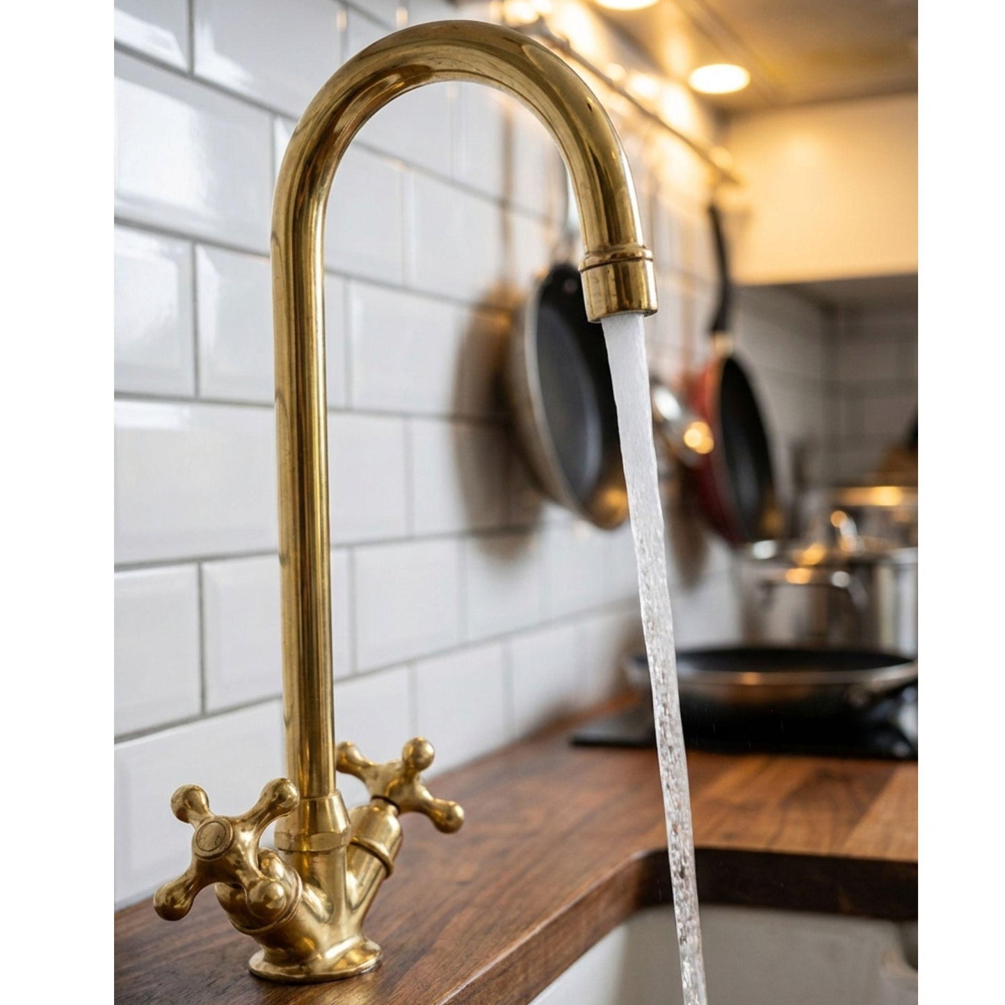Unlacquered Solid Brass kitchen Faucet, Bar faucet, Sink Single Hole.