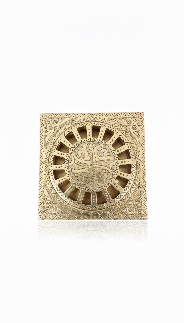 Engraved Brass Square Shower Floor Drain – Shower Accessory.
