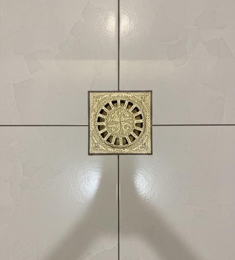 Engraved Brass Square Shower Floor Drain – Shower Accessory.