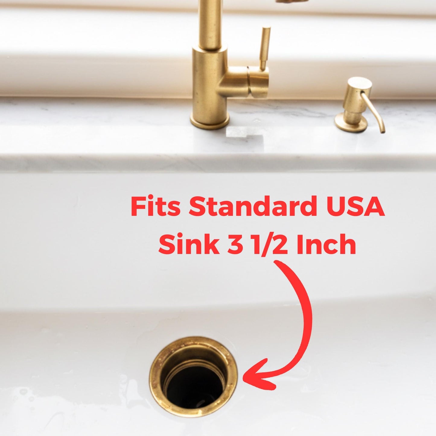 Unlacquered Solid Brass Kitchen Sink Drain Flange.