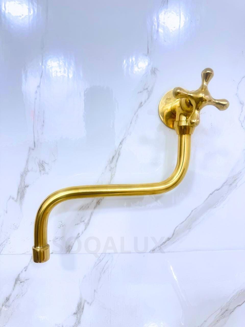 Unlacquered Brass Pot Filler Faucet, Kitchen Sink Faucet.
