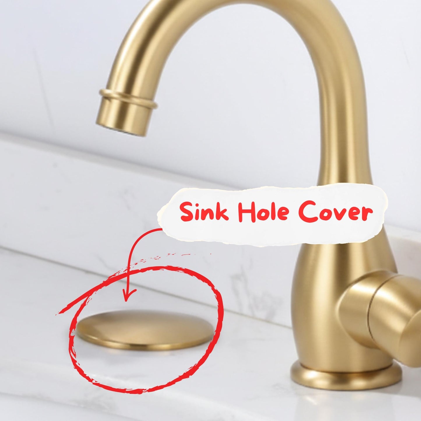 Unlacquered Brass Sink Hole Cover – Faucet Hole Plug , Kitchen & Bathroom Accessory