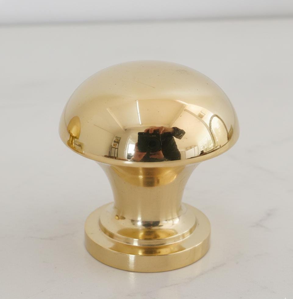 Unlacquered Brass Ball Cabinet Knobs, Drawer knobs.