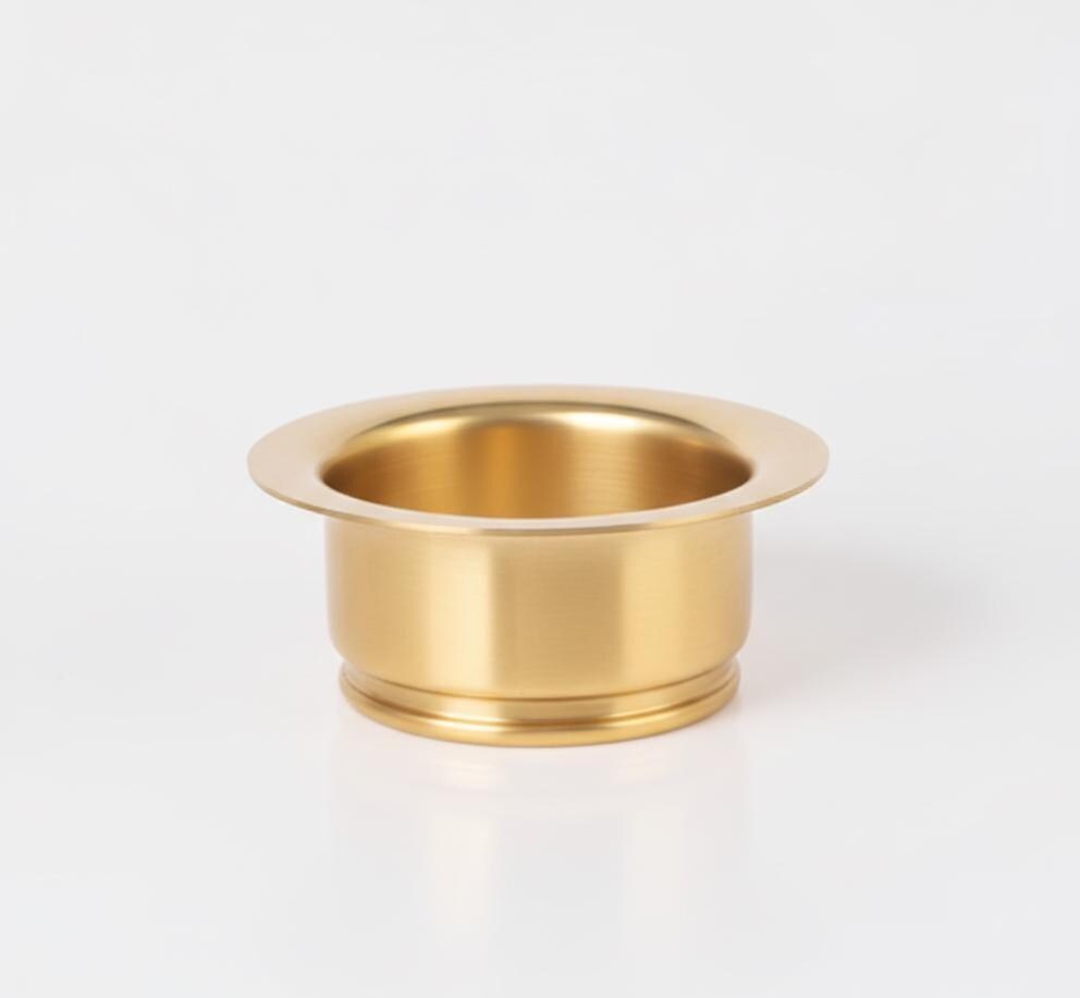 Unlacquered Solid Brass Kitchen Sink Drain Flange.