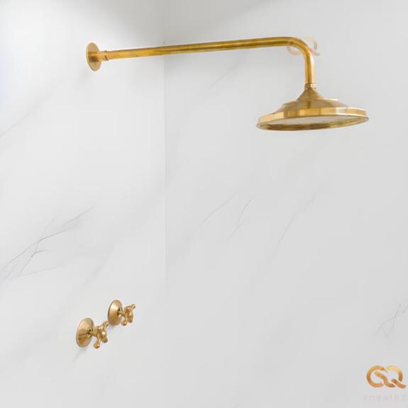 Unlacquered Brass Shower System- Shower Head Antique Brass.