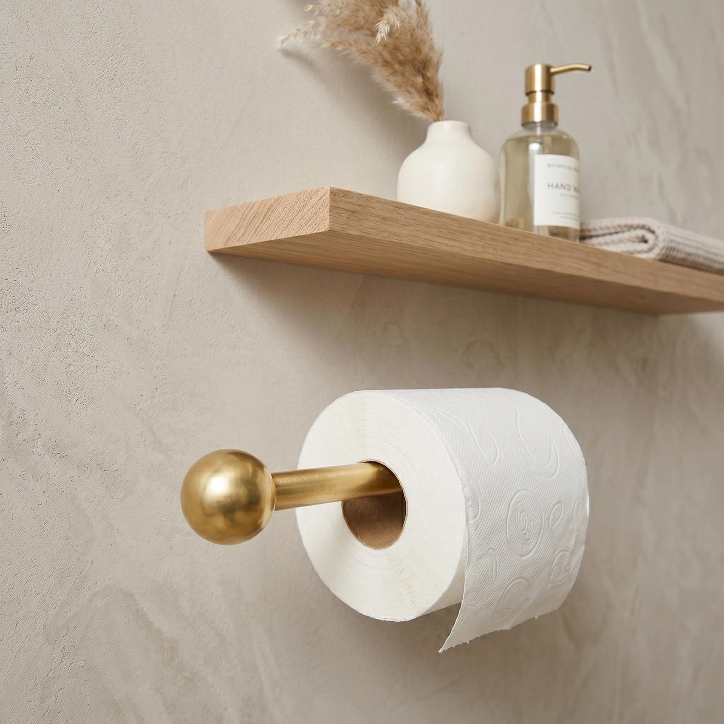 Unlacquered Brass Wall-Mounted Toilet Roll Holder, Bathroom Hardware Accessory