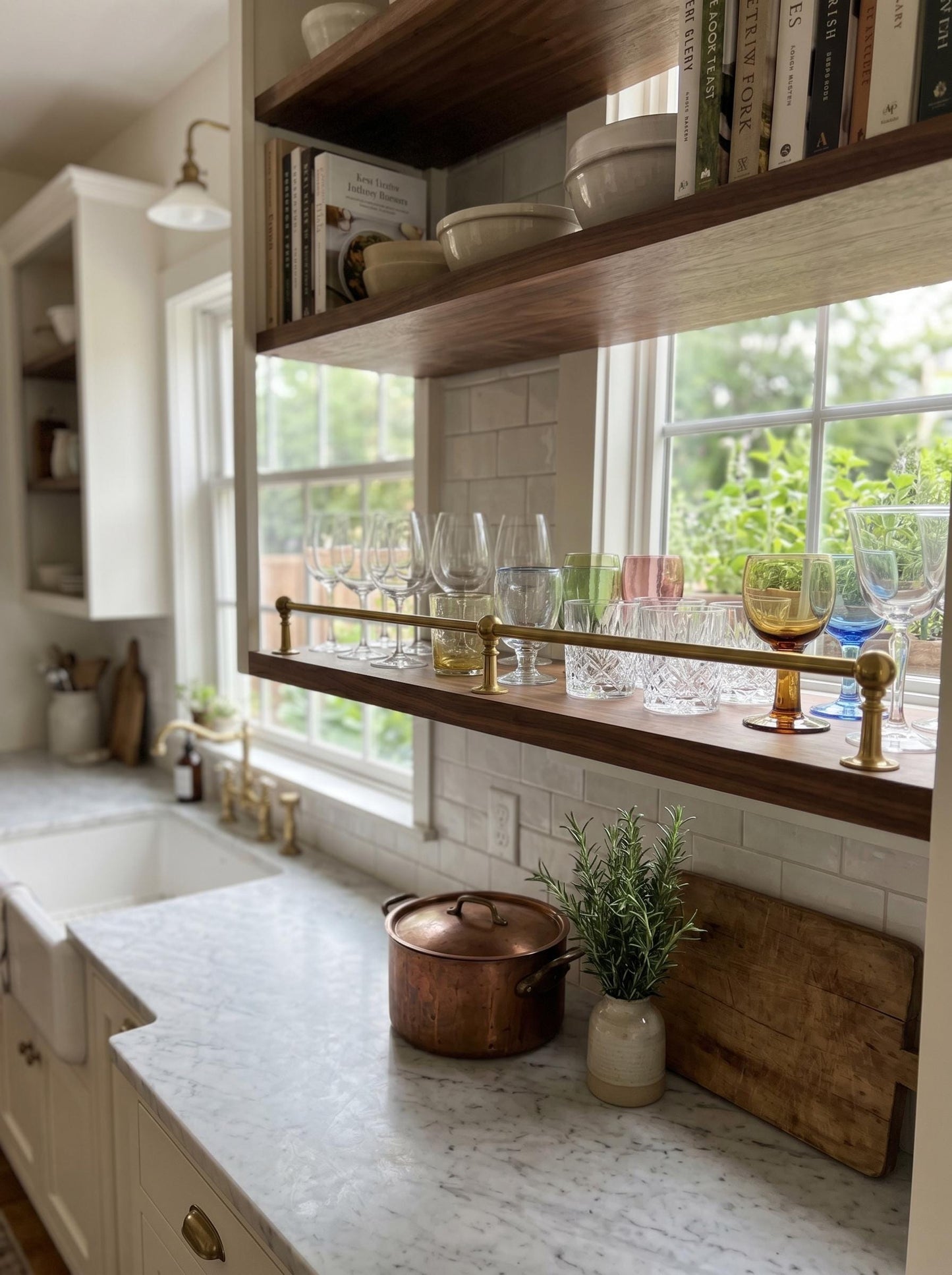 Unlacquered Brass Gallery Rail for Shelves - Vintage Farmhouse Style.