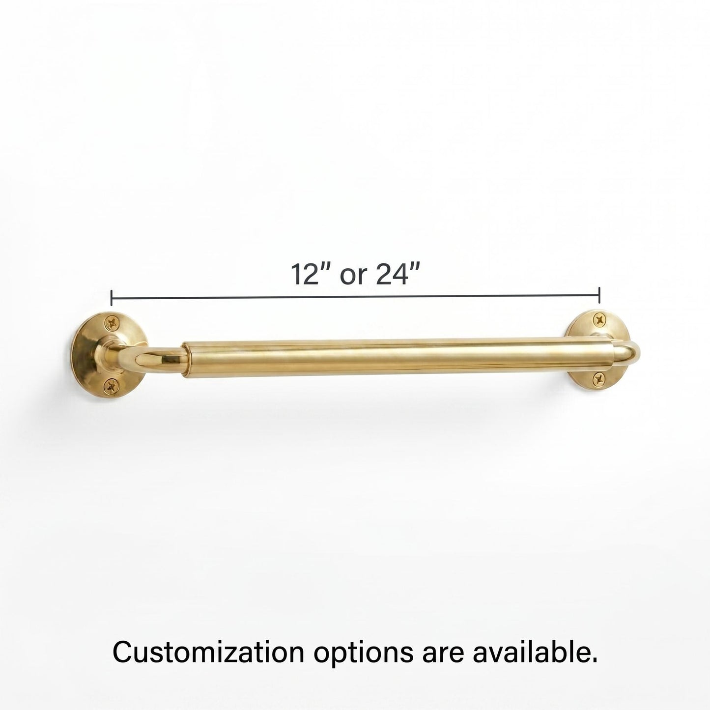 Unlacquered Brass Towel Bar- wall mounted towel
